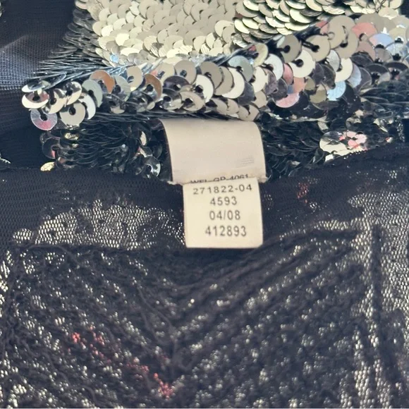 New without tags ~Vtg GAP Black and Silver Sequin Scarf - Picture 7 of 12